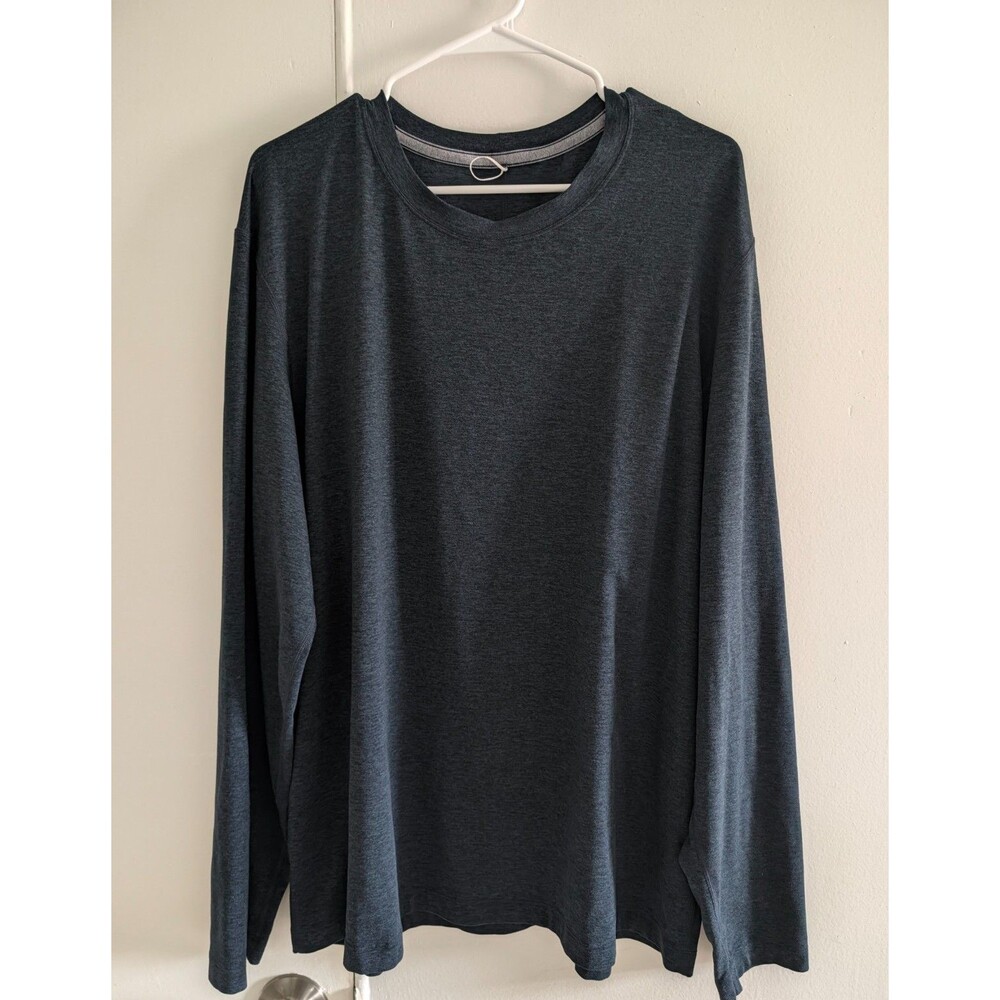 Lululemon Mens Metal Vent Tech Long Sleeve Shirt Dark Heathered blue missing tag